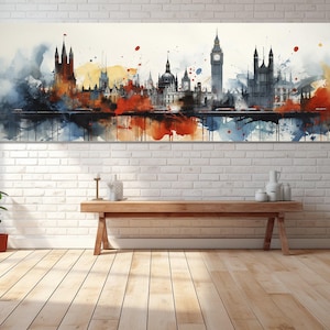 City of London Abstract Art Canvas Print, Canvas Wall Art, Modern Art, Digital Art, Living Room Decor, Canvas Print Ready to Hang.
