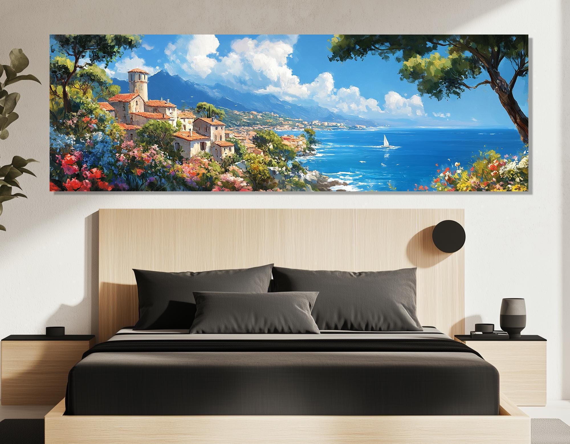 Scenic Mediterranean Landscape Canvas Print, Mediterranean Wall Art ...