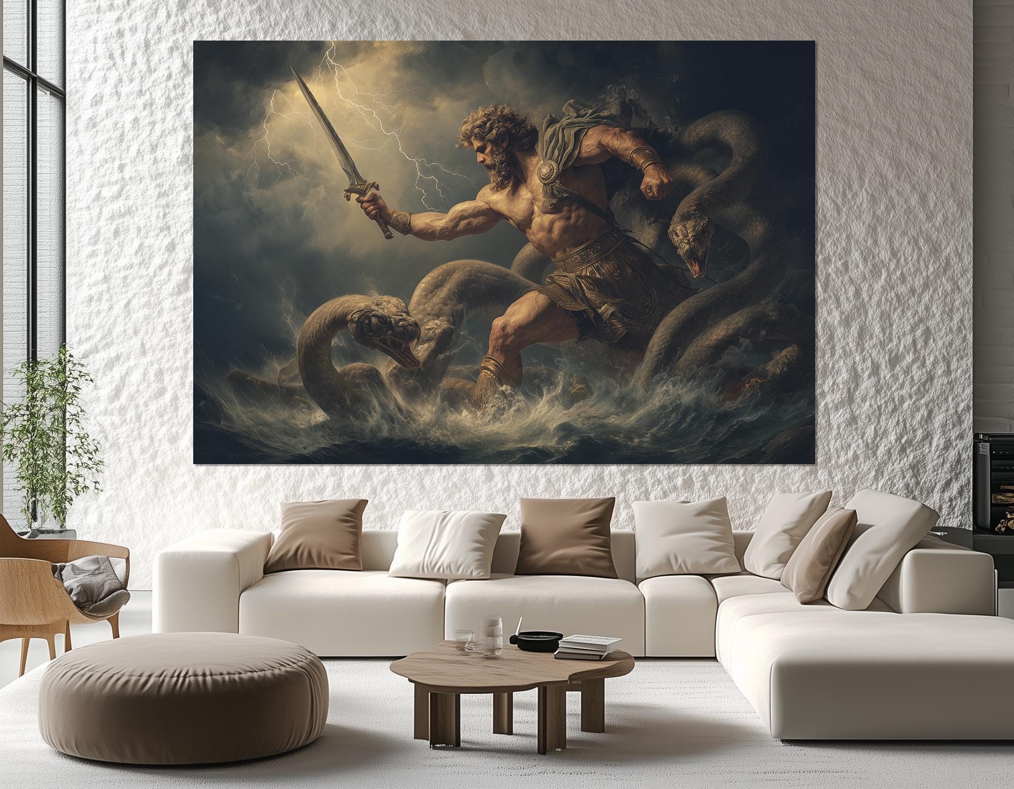 Heracles and the Hydra Canvas Print – Greek Mythology Wall Art