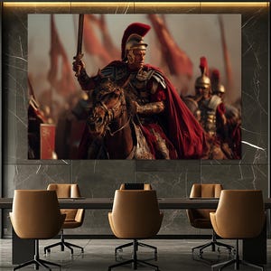 Roman General Canvas Print – Roman Empire Wall Art – Roman General Painting – Bold Legion Poster – Historic Battle Home Decor