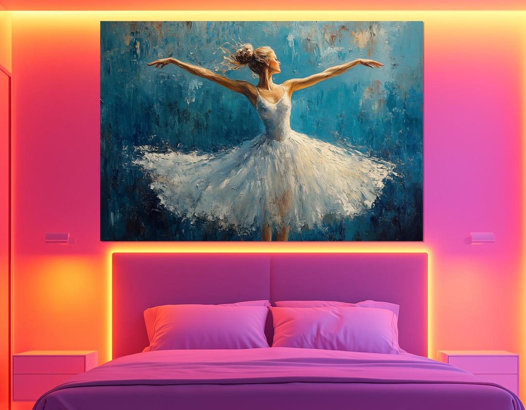 Ballerina Canvas Print – Elegant Dancer Wall Art – Ballet Poster ...