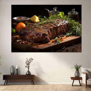 Beef Steak Canvas Print, Canvas Wall Art, Canvas Paint Art, Modern Art, Digital Art, Art Room Decor, Canvas Print Ready to Hang.