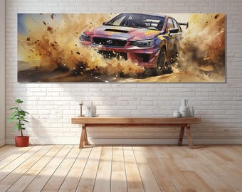 Rally Car Canvas Print, Canvas Wall Art, Canvas Paint Art, Modern Art, Sport Room Decor, Canvas Print Ready to Hang, Rally Car Picture.