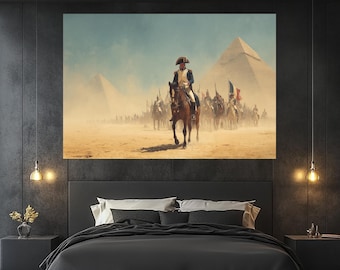 Napoleon in Egypt Canvas Print – Desert Expedition Wall Art – Historical Military Poster – Epic Battlefield Painting – Napoleon Artwork