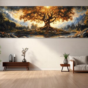 Shiny Tree Of Life Canvas Print, Canvas Wall Art, Tree Of Life Wall Art, Bedroom Decor, Canvas Print Ready to Hang, Living Room Decor