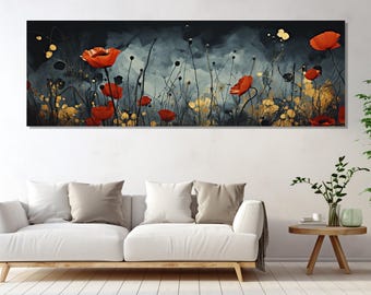 Wild Flowers Canvas Print, Canvas Wall Art, Canvas Paint Art, Modern Art, Digital Art, Living Room Decor, Canvas Print Ready to Hang.