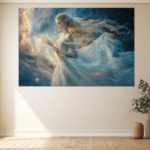 Virgo Canvas Print, Canvas Wall Art, Virgo Painting, Modern Room Decor, Virgo Picture, Zodiac Signs Wall Art.