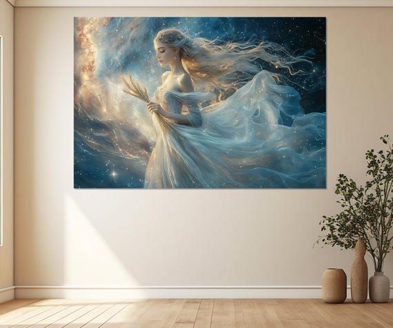 Virgo Canvas Print, Canvas Wall Art, Virgo Painting, Modern Room