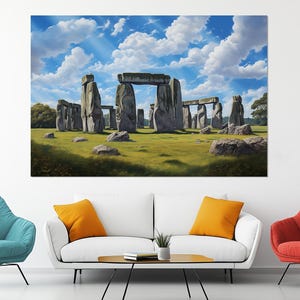 Stonehenge Canvas Print – Ancient Monument Wall Art – English Heritage Wall Decor – Stonehenge Landscape Poster – Historic England Artwork