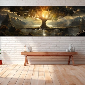 Yggdrasil Tree Of Life Canvas Print, Canvas Wall Art, Tree Of Life Wall Decor, Bedroom Decor, Canvas Print Ready to Hang, Living Room Decor