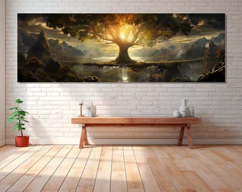 Yggdrasil Tree Of Life Canvas Print, Canvas Wall Art, Tree Of Life Wall Decor, Bedroom Decor, Canvas Print Ready to Hang, Living Room Decor