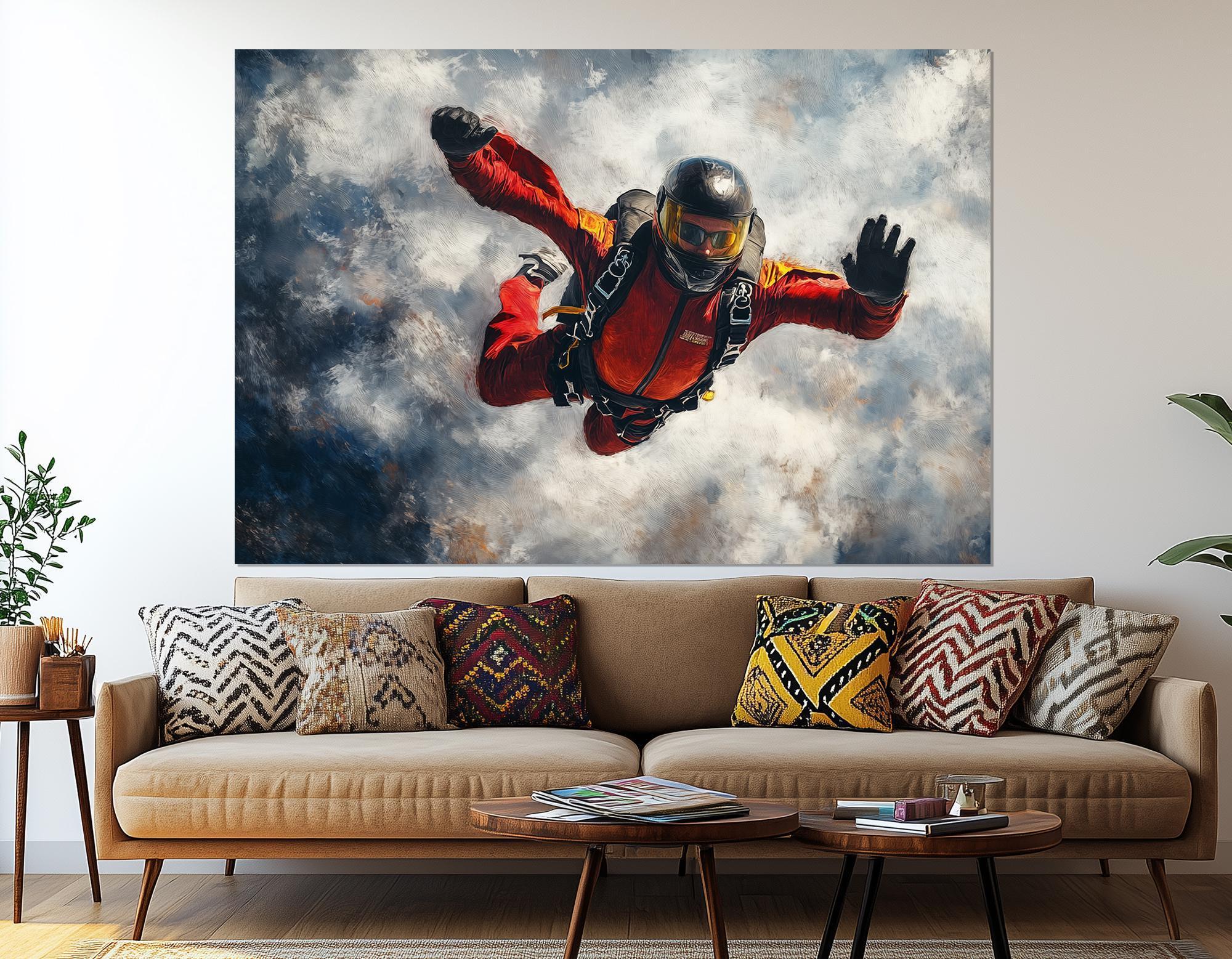 Skydiving Canvas Print – Extreme Sports Wall Art – Freefall