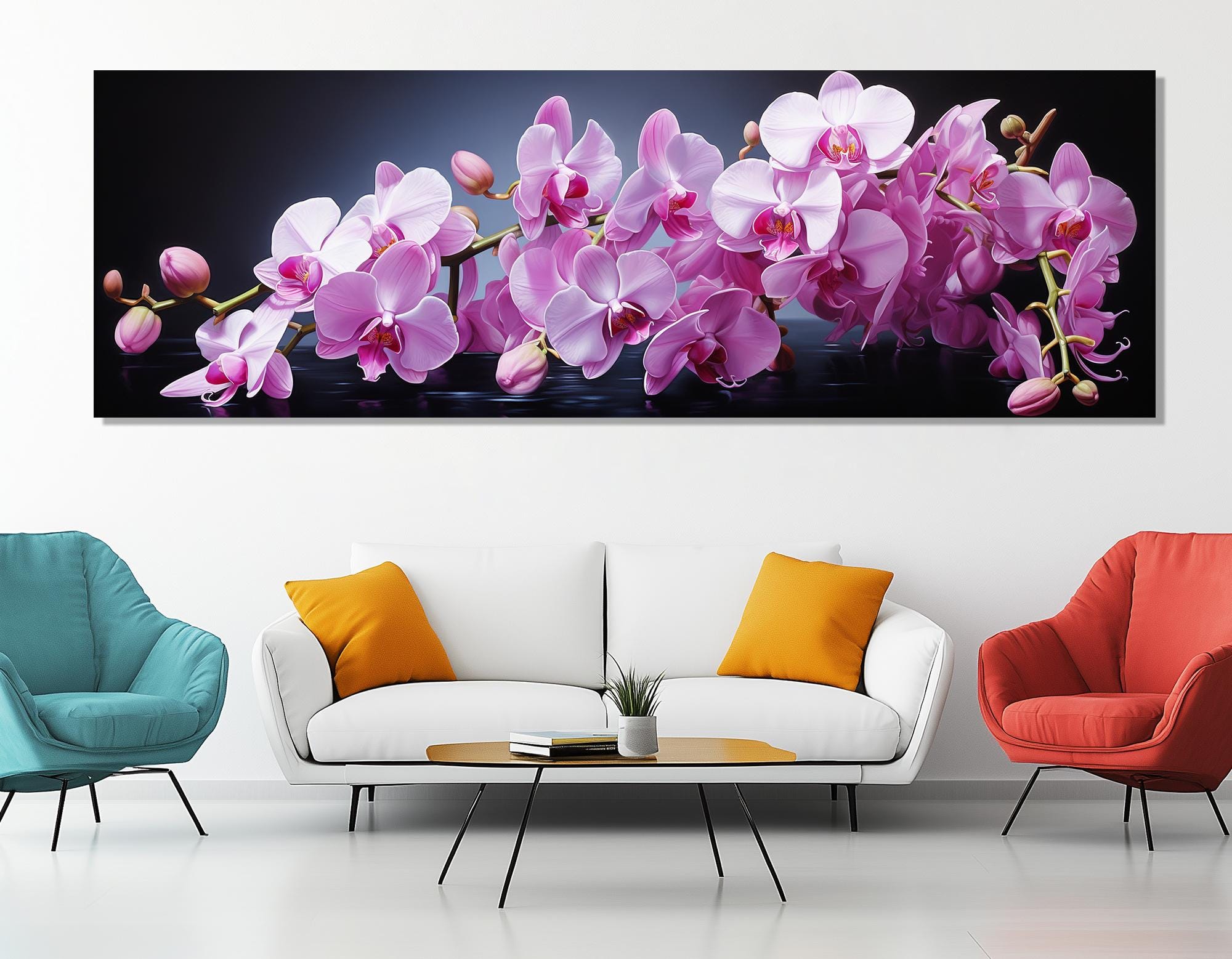Orchid Branch Canvas Print – Elegant Orchid Wall Art – Botanical