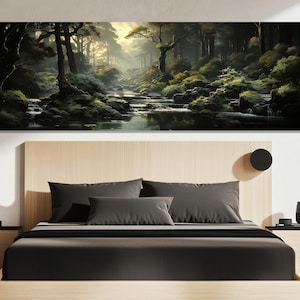 Enchanted Forest Canvas Print – Mystical Woodland Wall Art – Magical Nature Landscape Poster – Fairy Tale Forest Painting – Forest Artwork