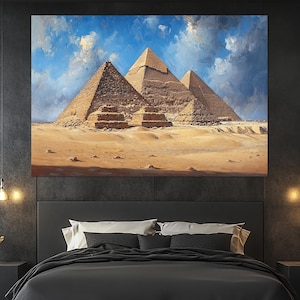 Egypt Pyramids Canvas Print – Ancient Pyramids Wall Art – Egypt Pyramids Poster – Historical Wall Decor – Egypt Pyramids Painting