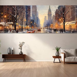 Christmas in New York Canvas Print, Canvas Wall Decor, Bedroom Decor, Living Room Decor, Canvas Print Ready to Hang, New York Painting.