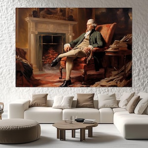 Thomas Jefferson Canvas Print – Founding Father Wall Art – Historical Portrait Poster – Office Wall Decor – Thomas Jefferson Painting