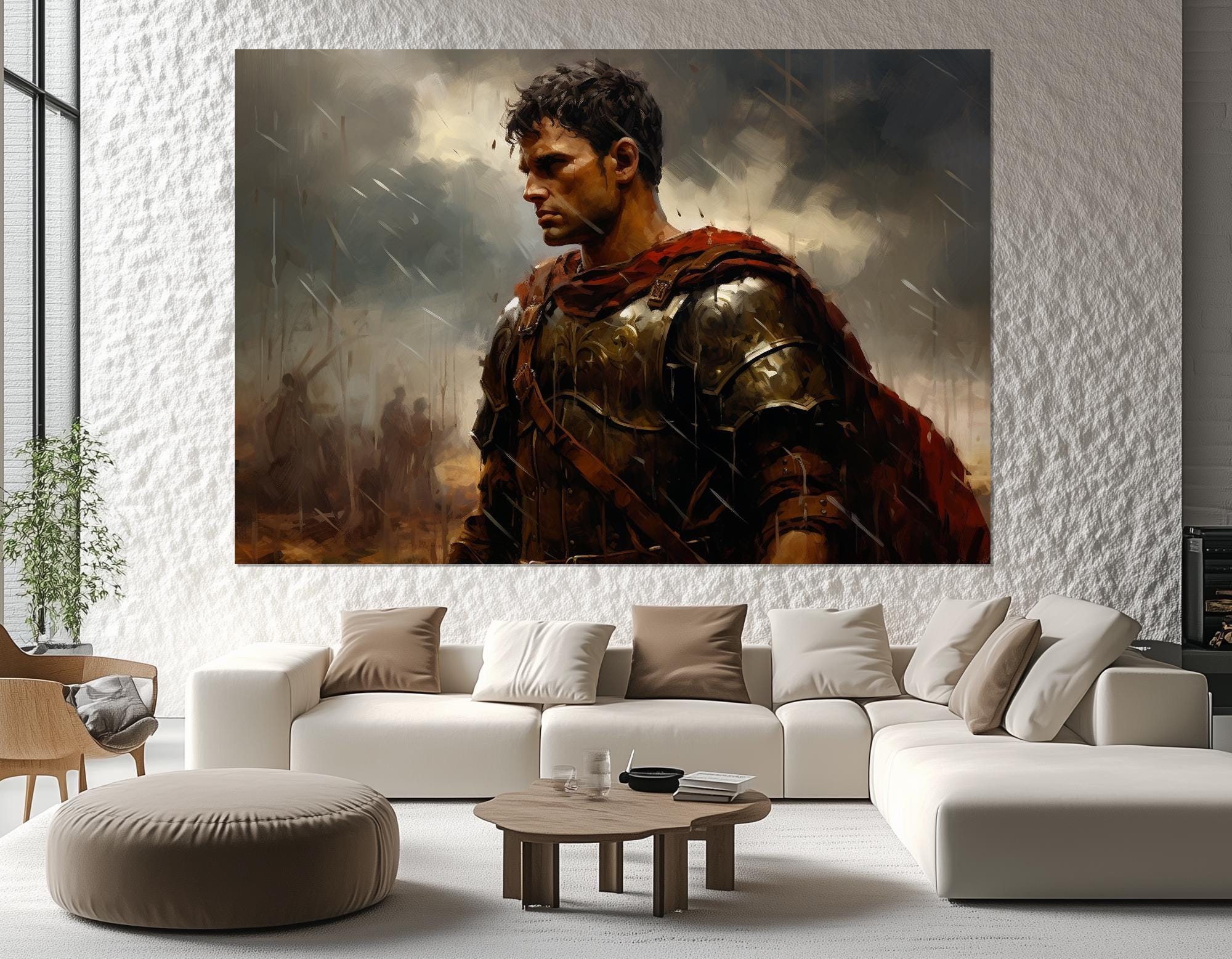 Roman Centurion Wall Art – Ancient Warrior Canvas Print – Battle