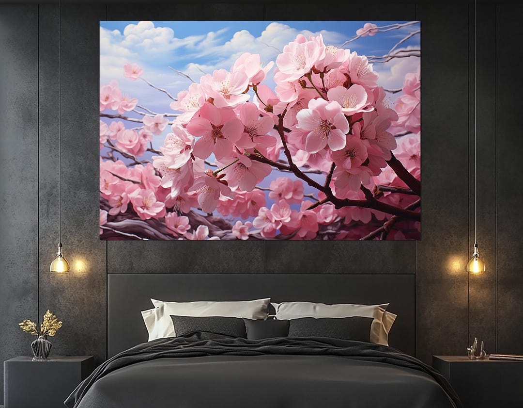 Cherry Blossom Canvas Art – Sakura Tree Wall Decor – Japanese Flower ...