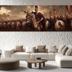 Julius Caesar Leads his Army into a Battle, Ancient Rome Wall Art, Ancient Rome Picture, Julius Caesar Painting, Julius Caesar Poster