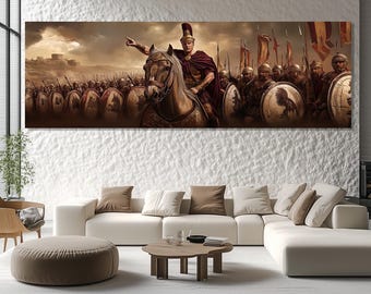 Julius Caesar Leads his Army into a Battle, Ancient Rome Wall Art, Ancient Rome Picture, Julius Caesar Painting, Julius Caesar Poster