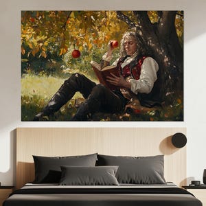 Isaac Newton Canvas Print – Classical Genius Painting – Historical Scientist Poster – Enlightenment Era Decor – Isaac Newton Wall Art