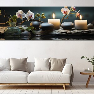 Zen Stones with Candles Canvas Print, Canvas Wall Art, Canvas Art, Modern Art, Digital Art, Living Room Decor, Canvas Print Ready to Hang.