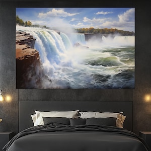 Niagara Falls Canvas Print – Nature Landscape Wall Art – Waterfall Poster – Niagara Wall Decor – Niagara Falls Painting