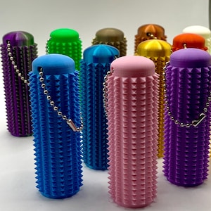 Spiky Stim Roller Keychain – 3D Printed ADHD Fidget Toy, Tactile Sensory Hand Roller for Anxiety, Stress Relief, Pain Stimming