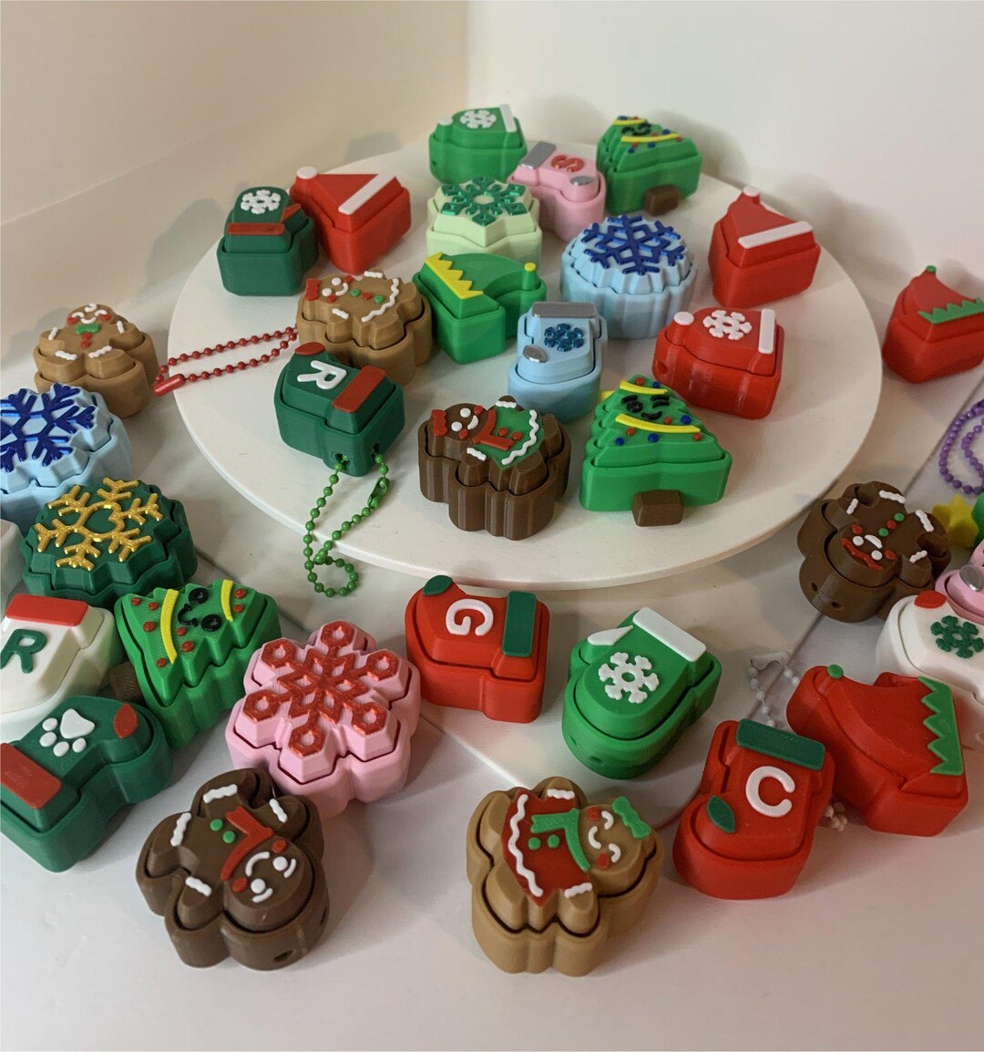 3D Printed Christmas Fidget Clicker Mechanical Clicker Stocking 