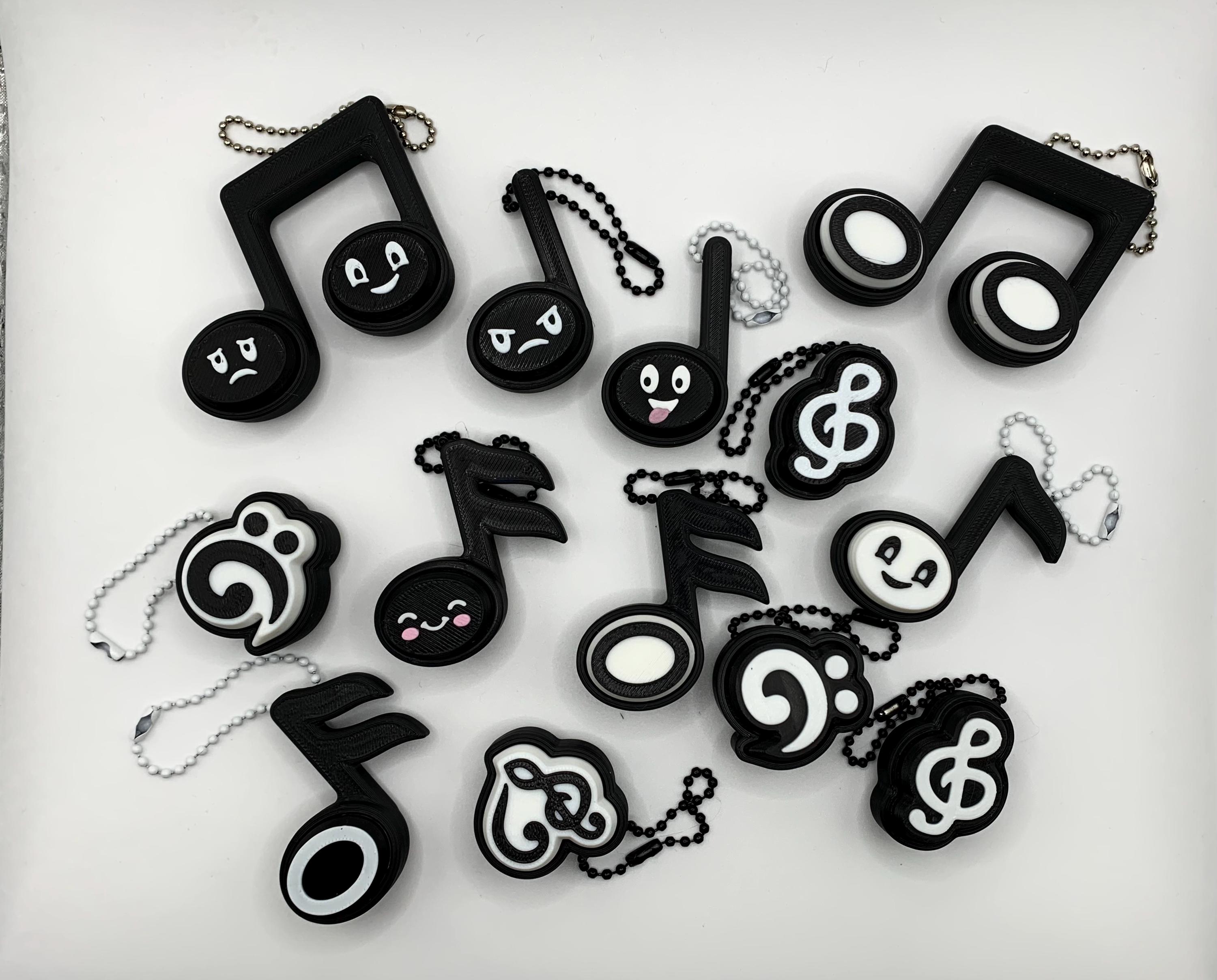 Things 3Dprinter音符型 キーホルダー リップチャーム 3D Printed Musical Note Fidget Clicker: Stress Relief Toy, Music