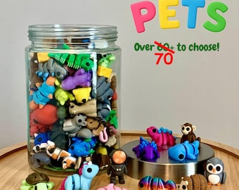 Mini animales articulados impresos en 3D / Mascotas de escritorio Fidget