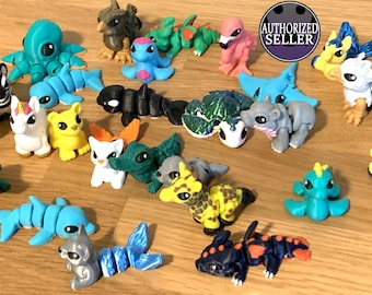 3D Printed Hatchling Miniatures – Articulated Animal Figurines, Cinderwing3D