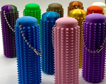 3D Printed Spiky Stim Roller Keychain: Tactile Sensory Fidget Toy