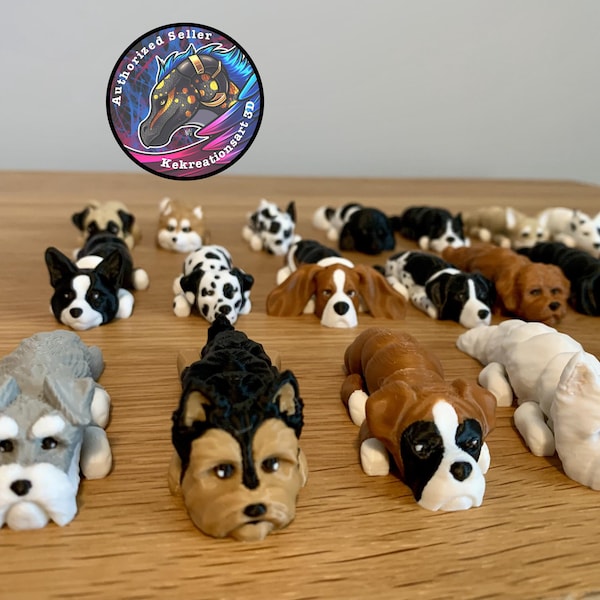 Mini Dog Toy Desk Pet Gift | 70+ Breeds Articulated Dog Replica | 3D Printed