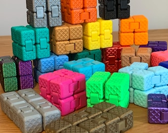 3D Printed Fidget Cube: Colorful Infinity Desk Toy for Sensory Play