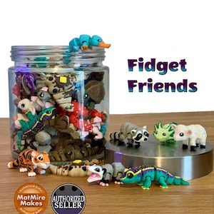 3D Printed Articulating Fidget Friends | Pocket-Sized Fidget Toys | Cute Sensory Pets | Party Favors, Tiny Baby Animals, Tiny Desk Pets
