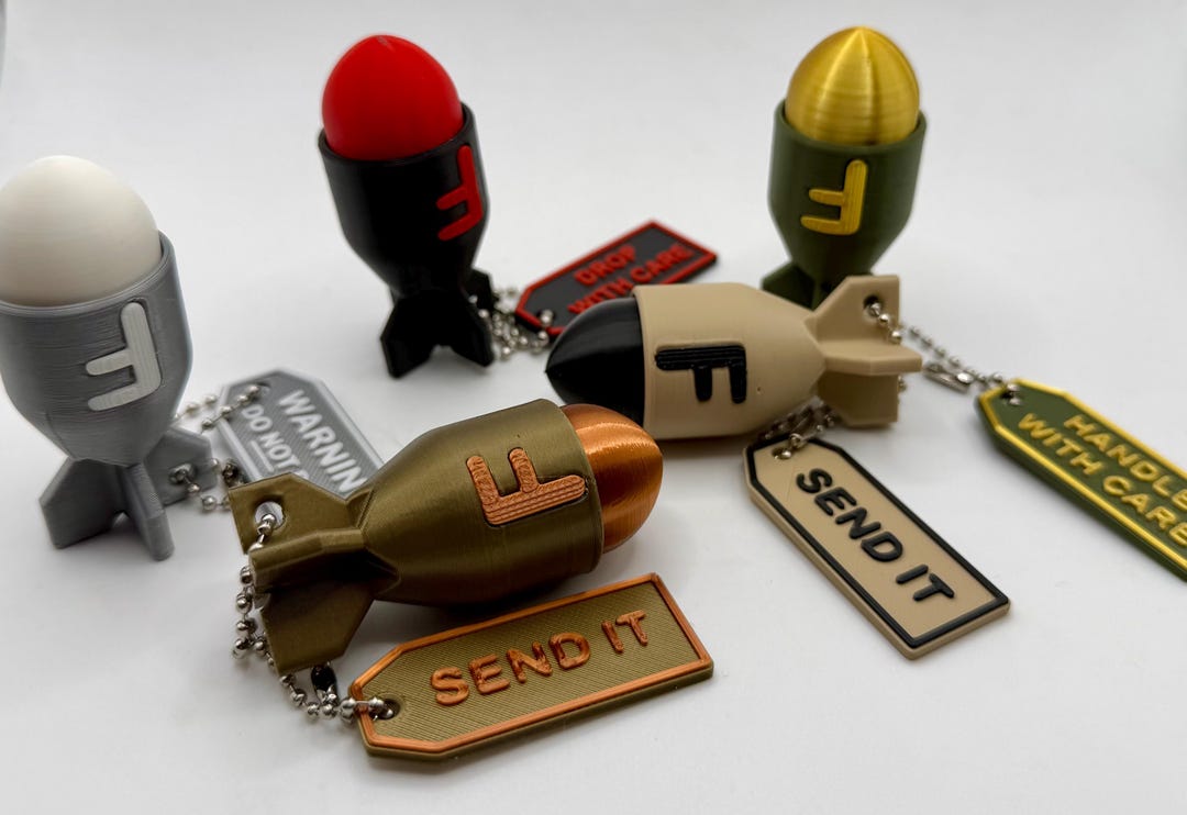 3D Printed F Bomb Clicker Keychain – Funny Stress Relief Toy ...