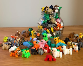 Mystery Mini Animal Fidget Toys | Random Desk Pets | Surprise Pocket Pets | 3D Printed Bundle