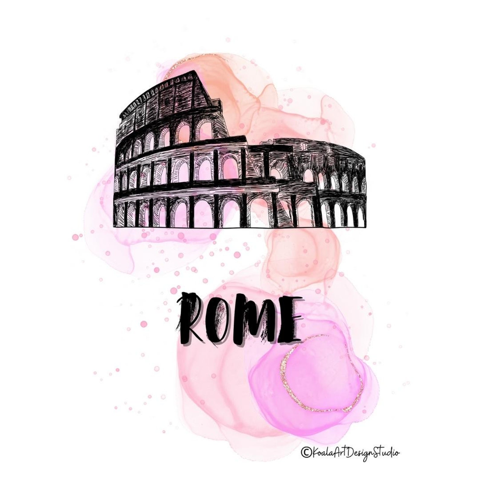Ancient Rome Canvas, Abstract Rome, Rome Illustration, Greek Style ...
