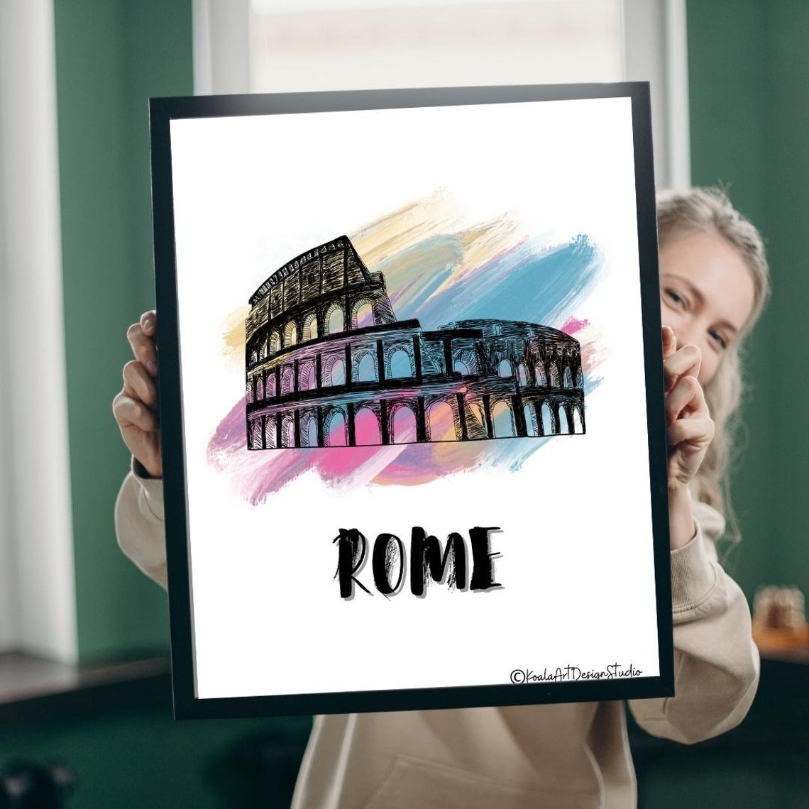 Ancient Rome Canvas, Abstract Rome, Rome Illustration, Greek Style