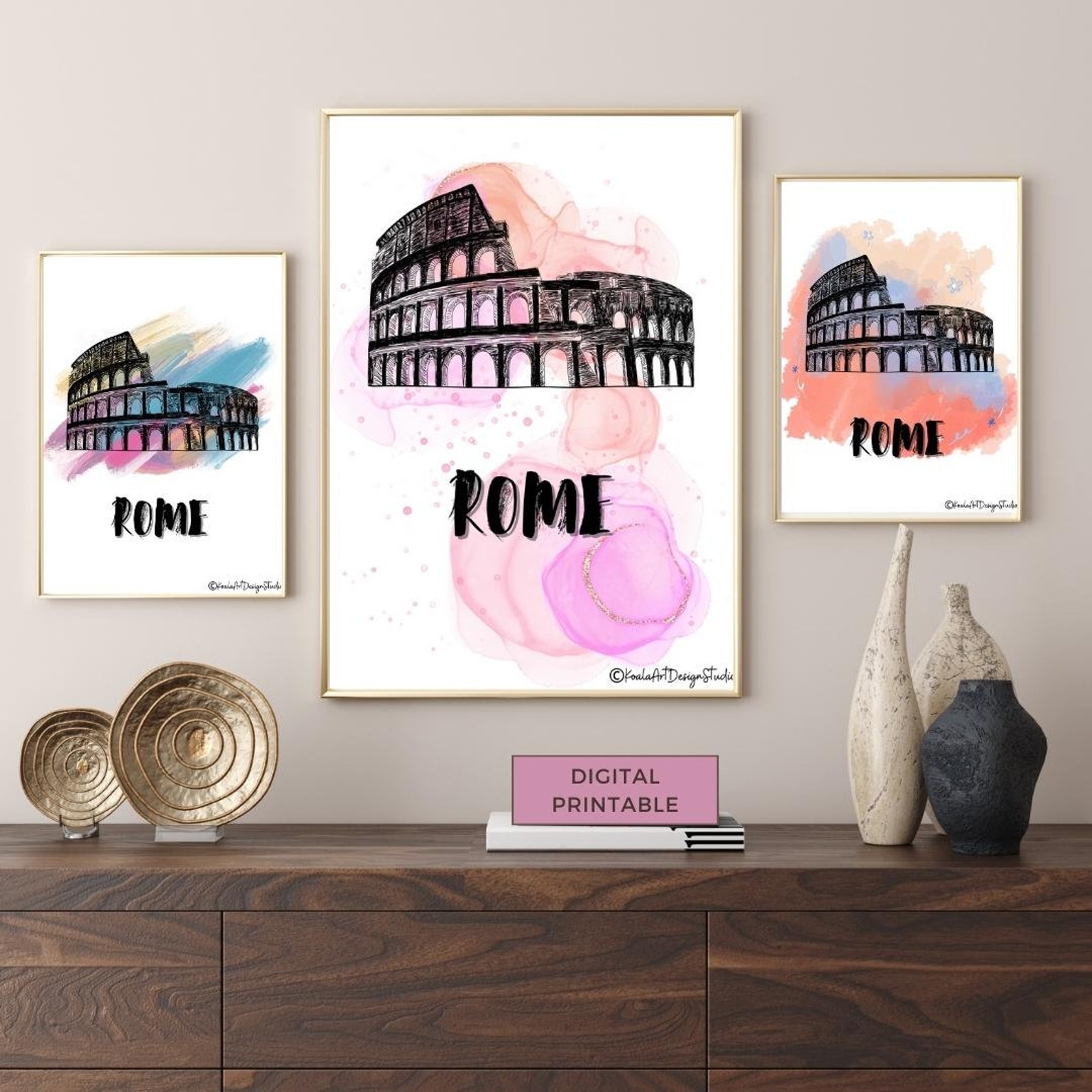 Ancient Rome Canvas, Abstract Rome, Rome Illustration, Greek Style