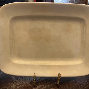 Heavily Stained and Crazed patented Ironstone Platter—Huge! by Arthur J. Wilkerson 16”x11”