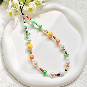 Y2K Phone Charm Kawaii Mushroom Phone Strap Y2K Beaded iPhone Chain Cottagecore Gift for Her Gift for Mom Y2K Camera Strap Unique iPad Charm