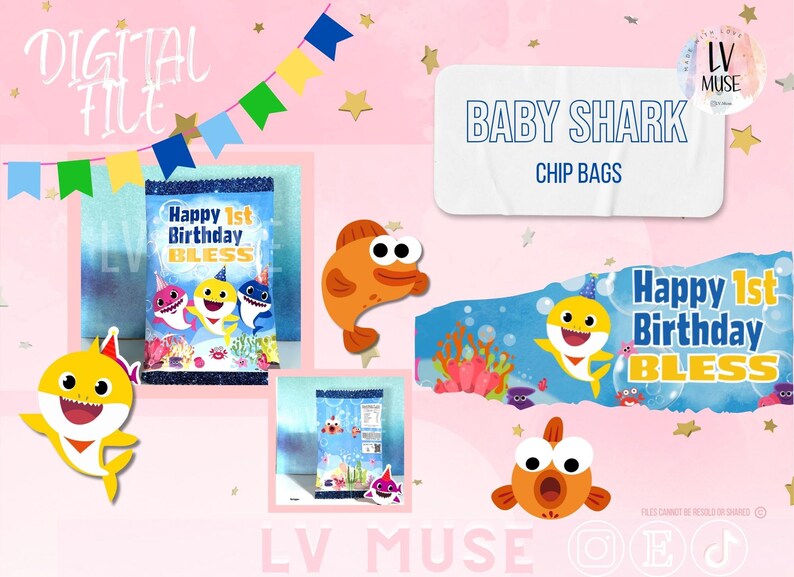 Baby Shark Chip Bag Template - Etsy Canada