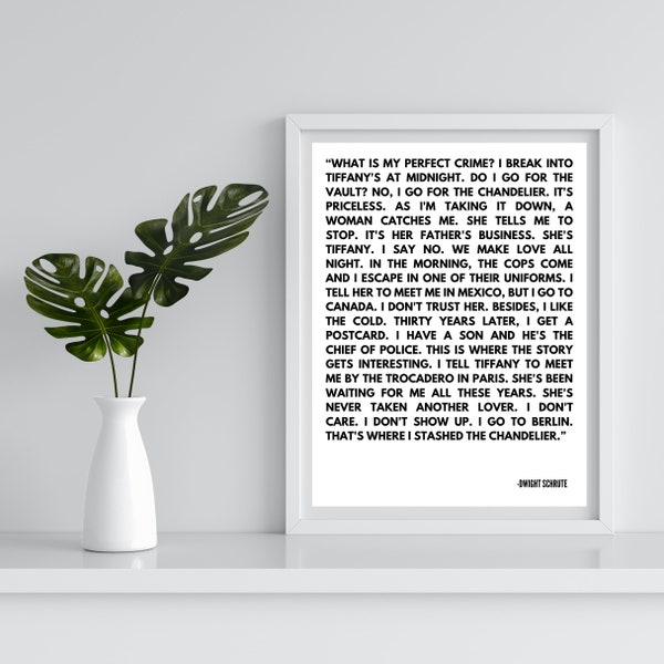 Dwight Schrute- The Office Quote Art Print - Funny TV Show Wall Decor