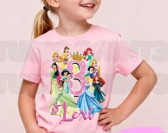 Personalized Princess Birthday Shirt, Custom Family Tees IN12