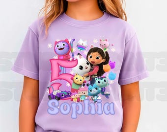 Inspired Birthday Girl T-Shirt, Theme Party Shirt, Personalized shirt kids, Gift Birthday Shirt, family tees Custom IN24