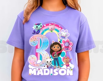 Personlig födelsedagsflicka-t-shirt, temafesttröja, anpassad familjetröja IN10