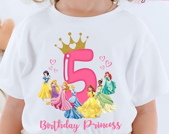 Personalized Princess Birthday Shirt, Girls Party Tee PS05